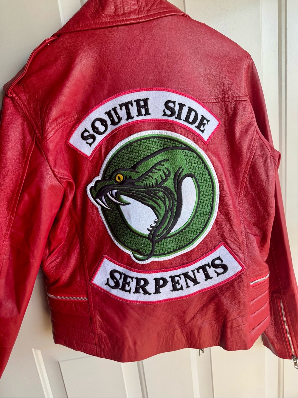 Southside Serpents Riverdale Red Real Leather Moto Jacket L